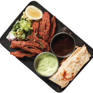 Chicken Seekh Kebab z Naan