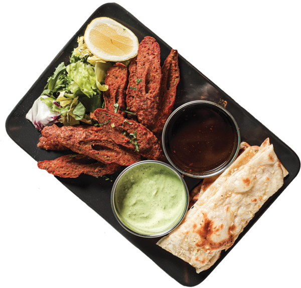 Jagniecina Seekh Kebab z Naan